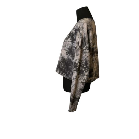 ZELLA gray black tie dye cropped sweatshirt size Small - Picture 7 of 14